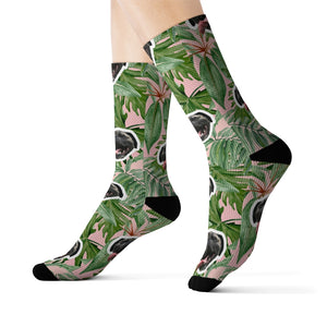 Custom Tropical Leaf CheeryPup Socks