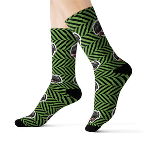 Custom Green Stripped CheeryPup Socks