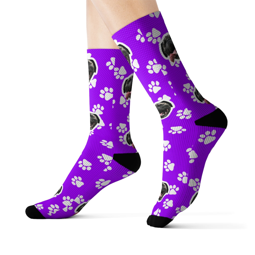 Custom Purple Paw CheeryPup Socks