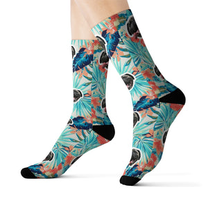 Custom Tropical Leaf CheeryPup Socks