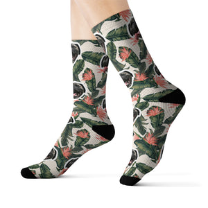 Custom Tropical Leaf CheeryPup Socks